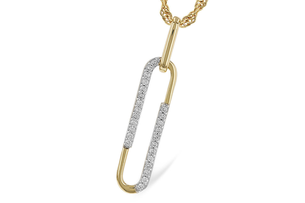 Sure, how about this product title: 14 Karat Two-Tone Round Shape Natural Diamond Pendant - Only Diamond