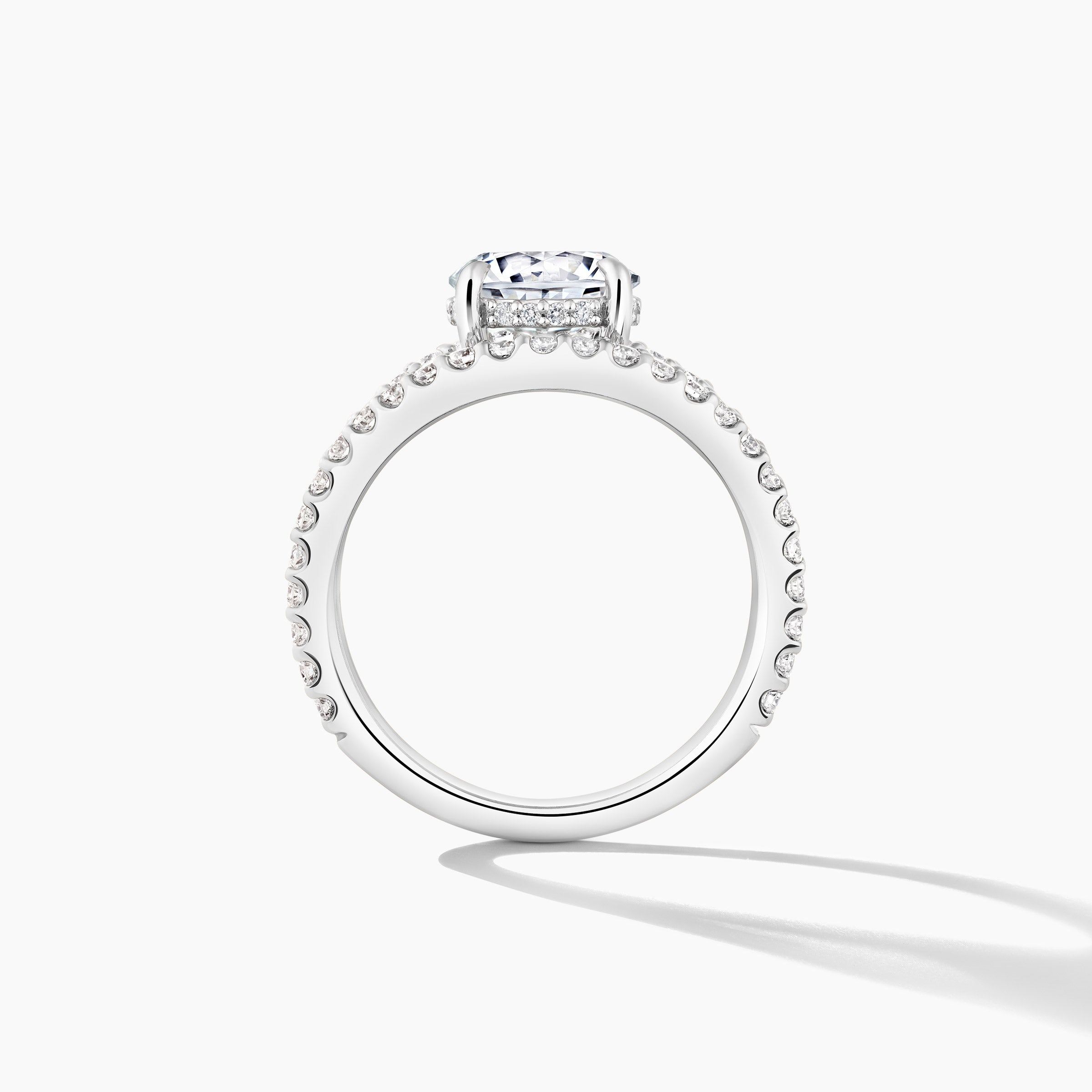 Platinum East to West Diamond Bridge Open Work Engagement Mounting