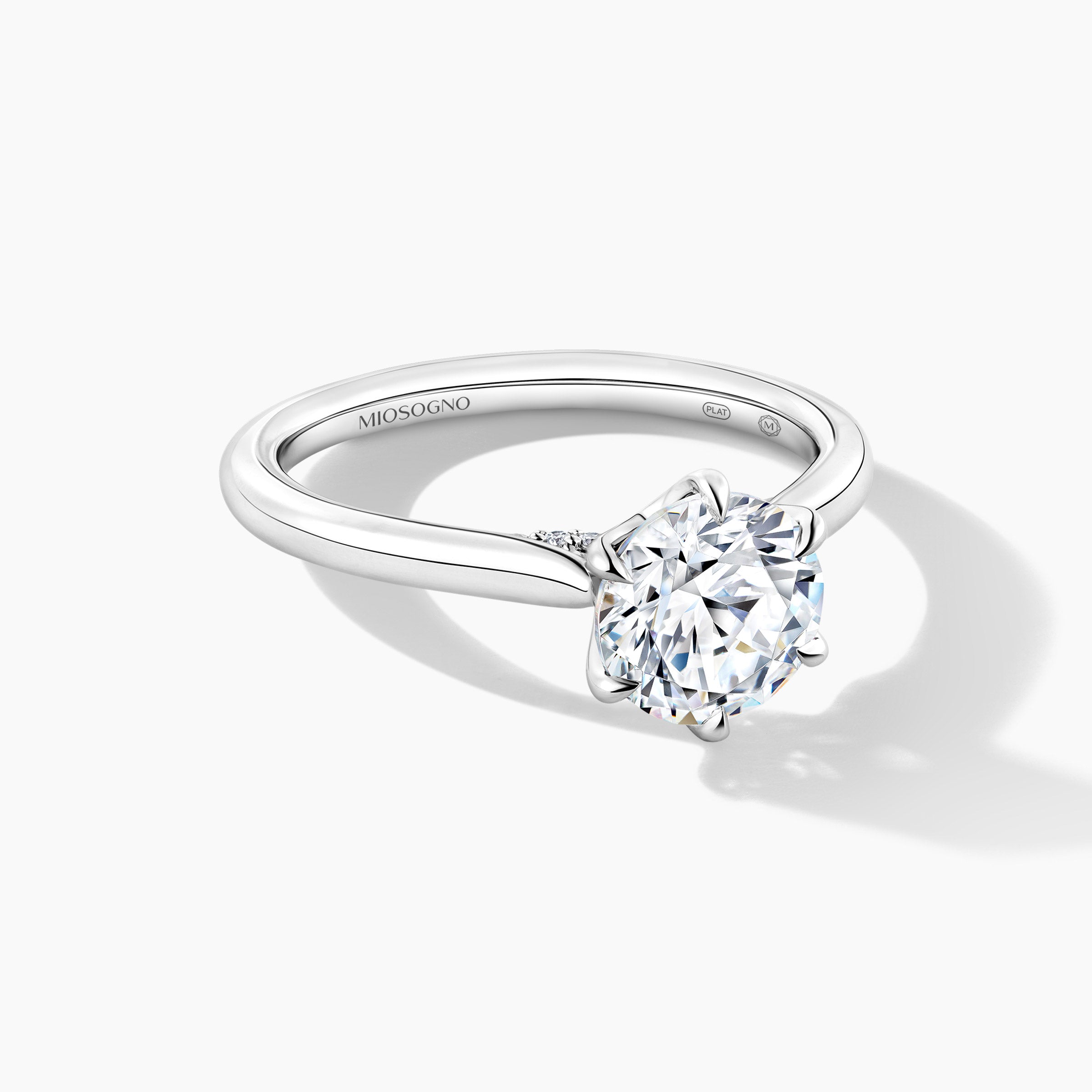 Platinum Hidden Halo Solitaire Engagement Mounting with Round Brilliant Cut Diamond