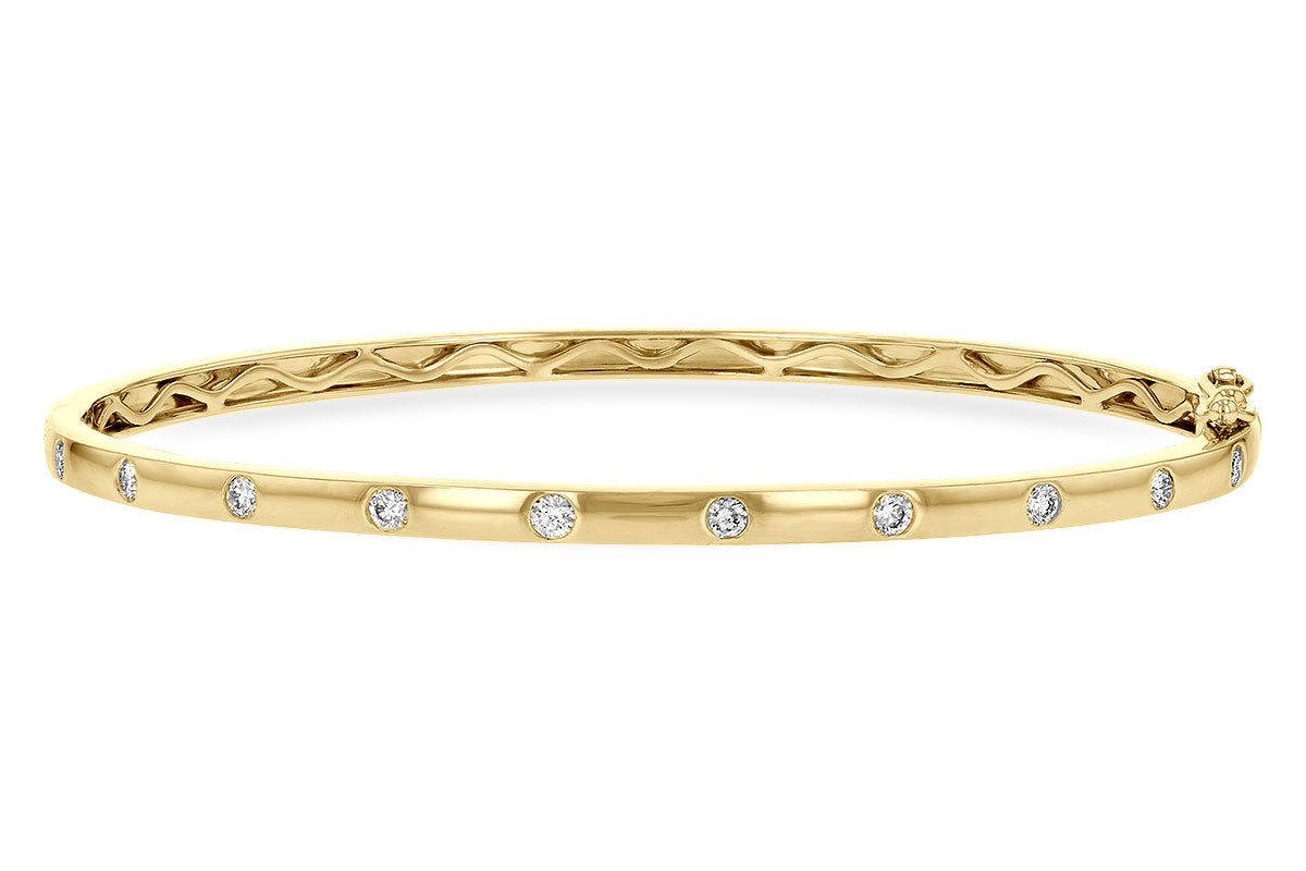 14 Karat White Gold Diamond Bangle - 0.40 Carat Natural Diamond