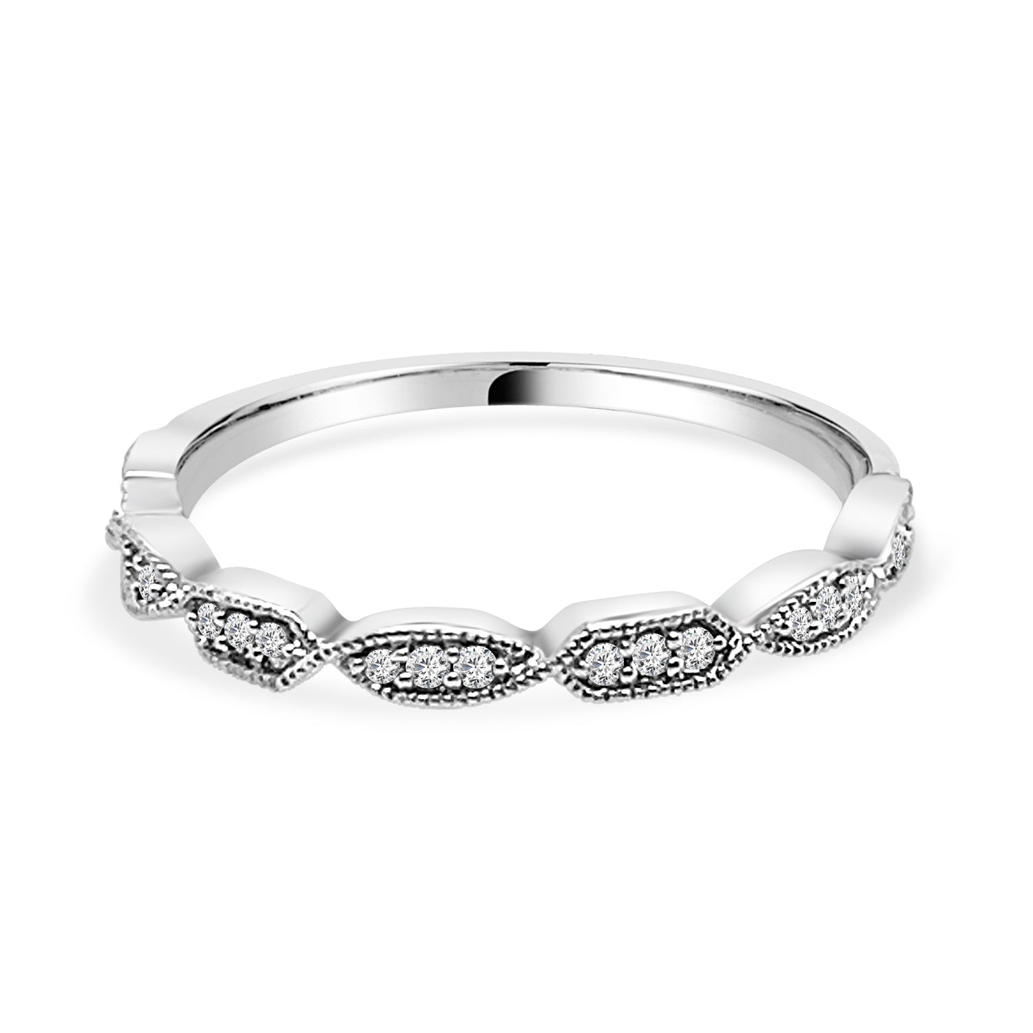 10 Karat White Gold Diamond Ring 0.100 Carat