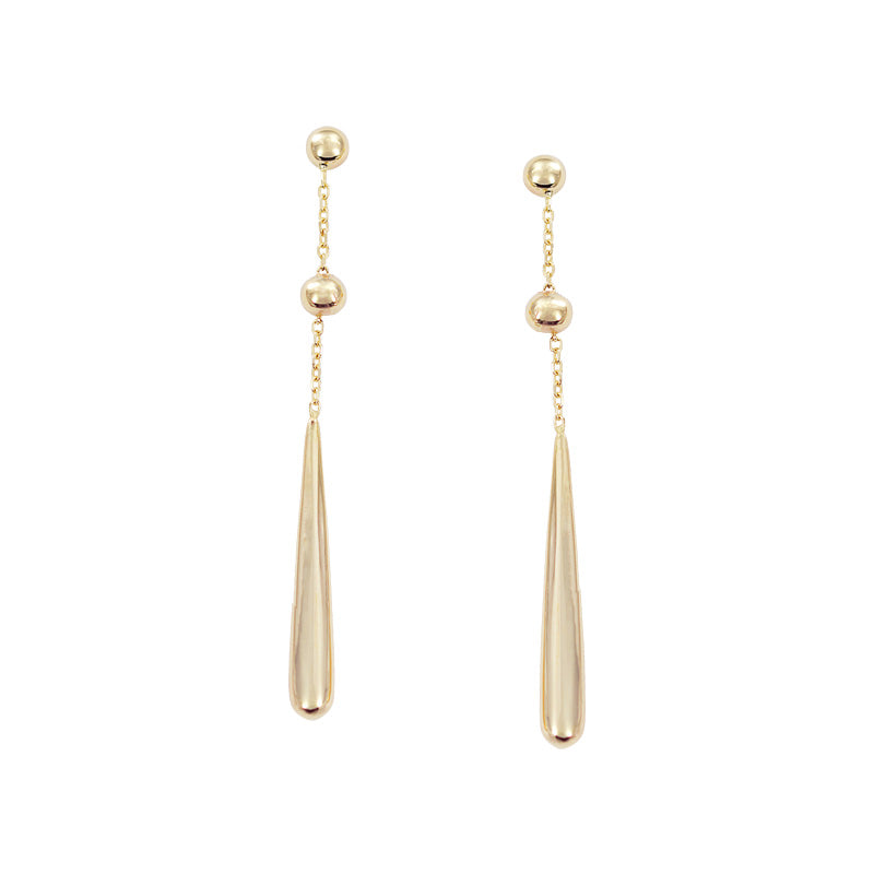 Teardrop 14 Karat Yellow Gold Earrings