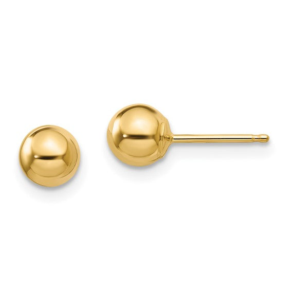 14 Karat Yellow Gold Madi K Polished 5mm Ball Post Earrings