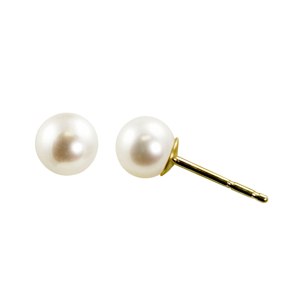 Premium 14 Karat Yellow Gold Pearl Earrings - A Quality Luxury Statement