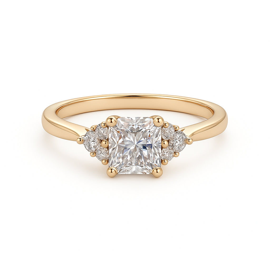 Radiant 14K Yellow Gold Lab Diamond Engagement Ring - 1.00 Carat