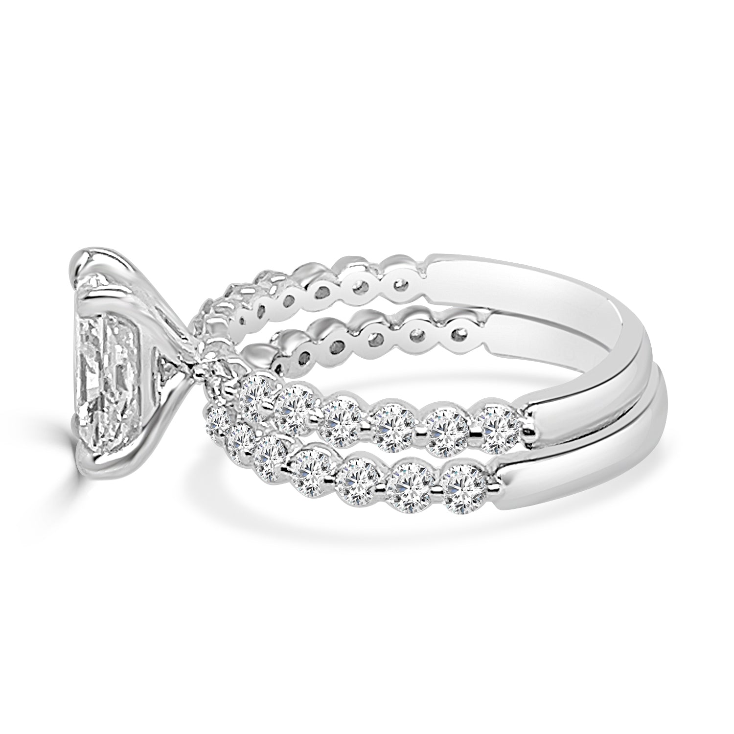Radiant Cut Lab Diamond Engagement Ring in 14K White Gold - 1.5 Carat