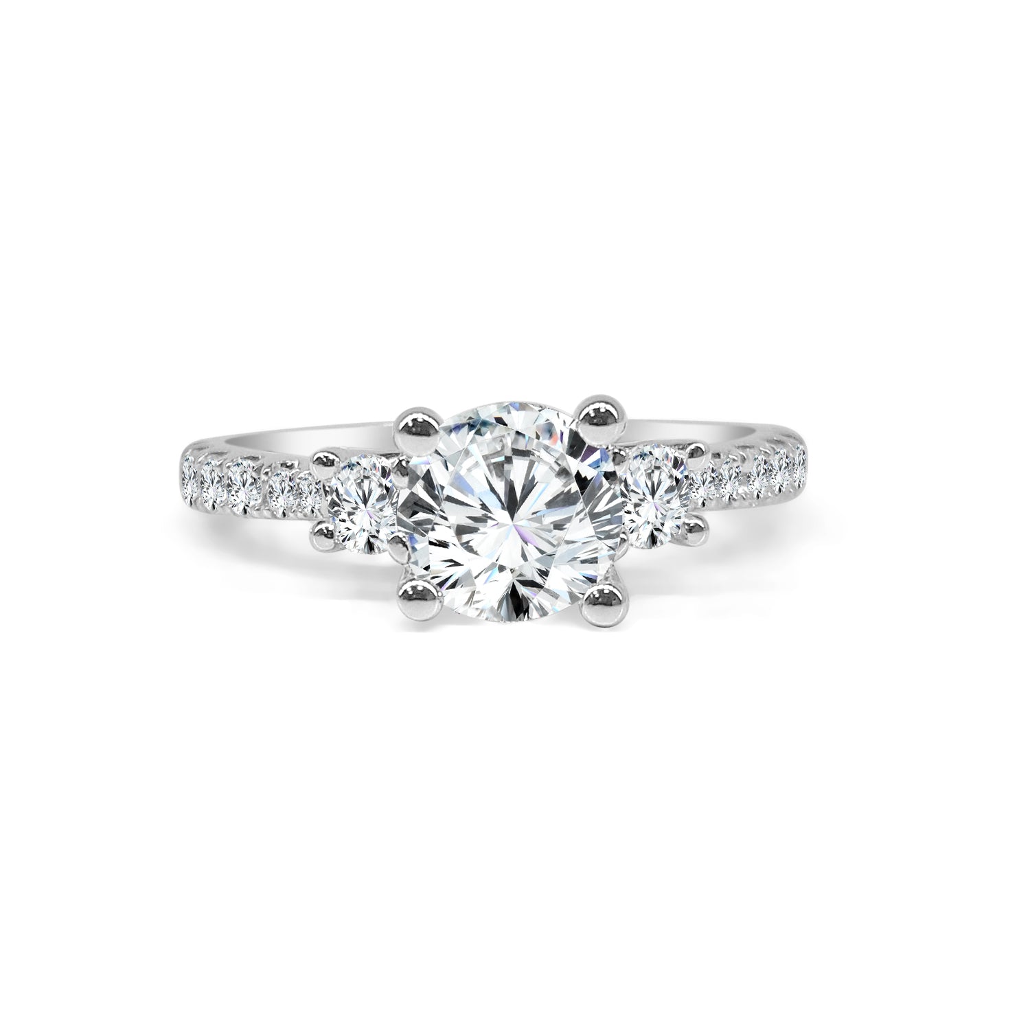 14 Karat White Gold Engagement Ring Mounting