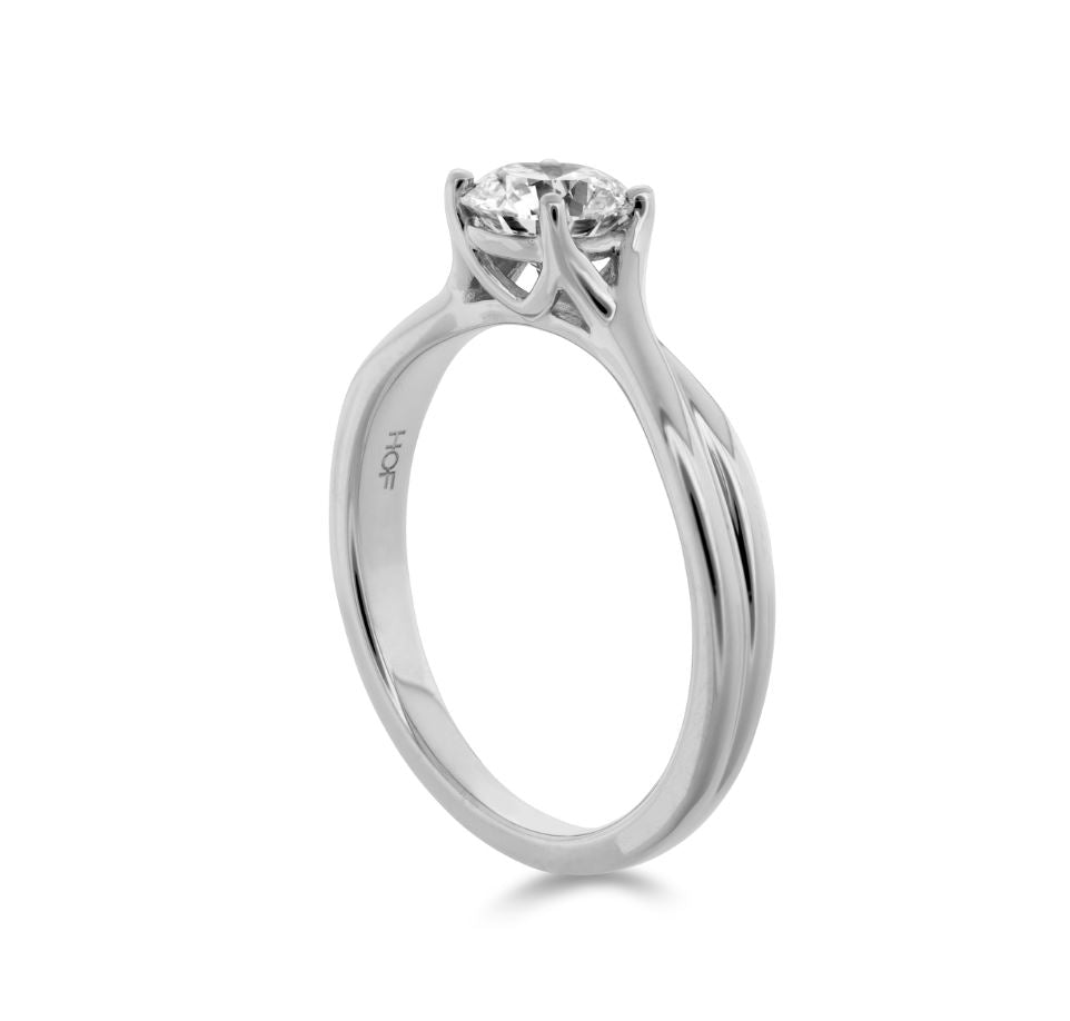 Simply Twist 18K White Gold Natural Diamond Engagement Ring - 0.46 Carat