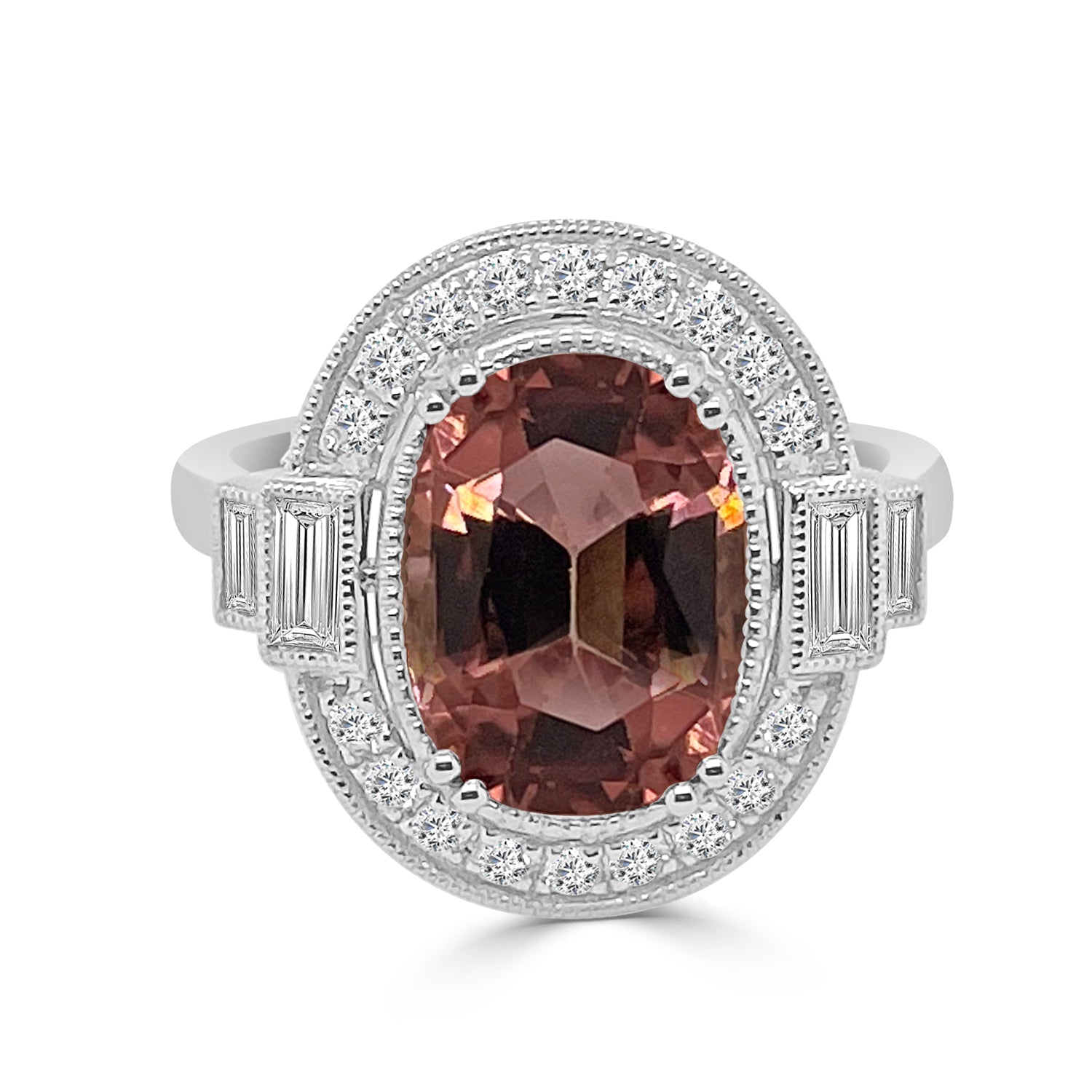 18 Karat Two-tone Tourmaline Cocktail Ring - 3.19 Carats