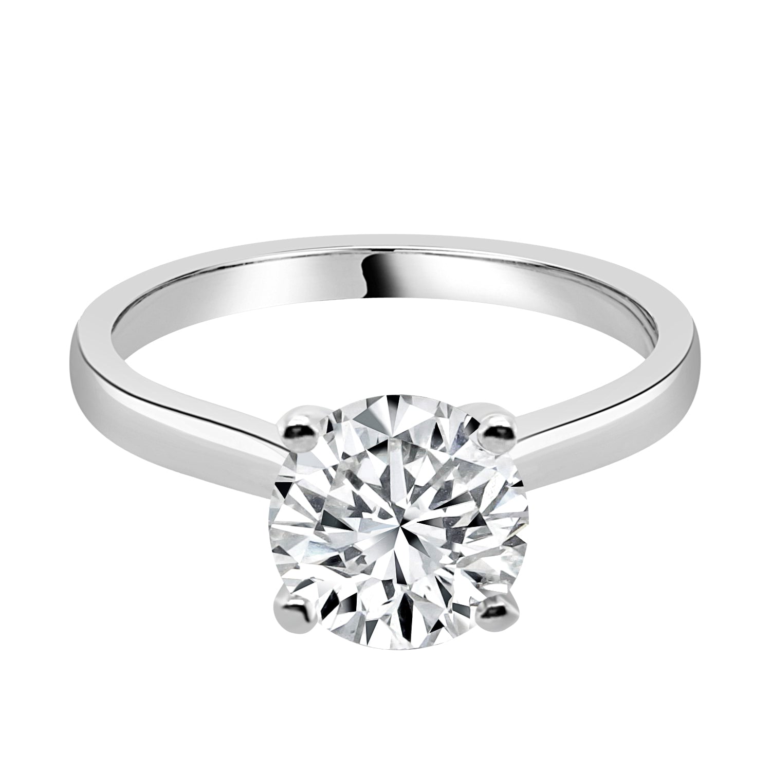 Platinum Round Lab Diamond Engagement Ring, 1.11 Carat