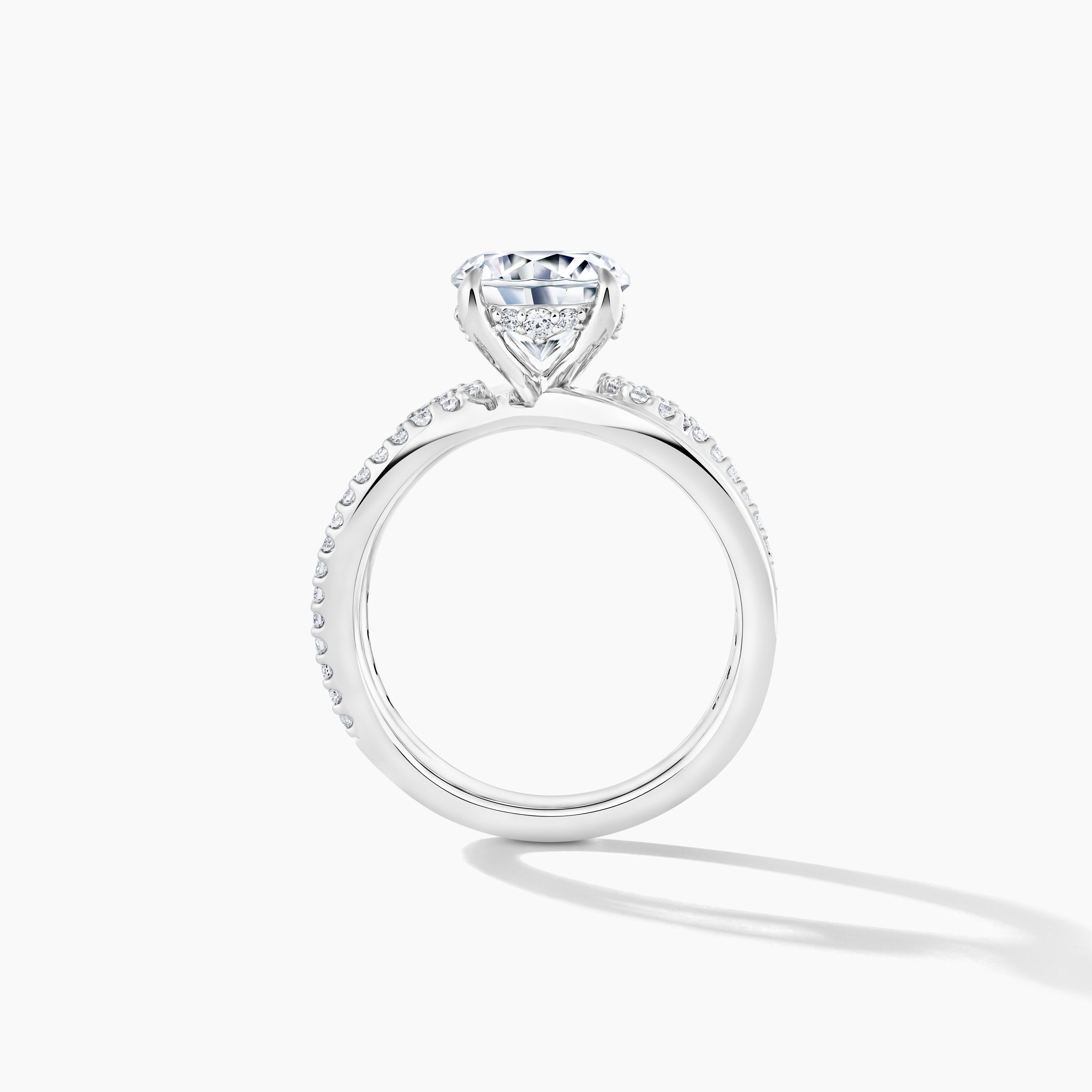 Platinum SMP Channel + Prong Diamond Split Shank Engagement Mounting
