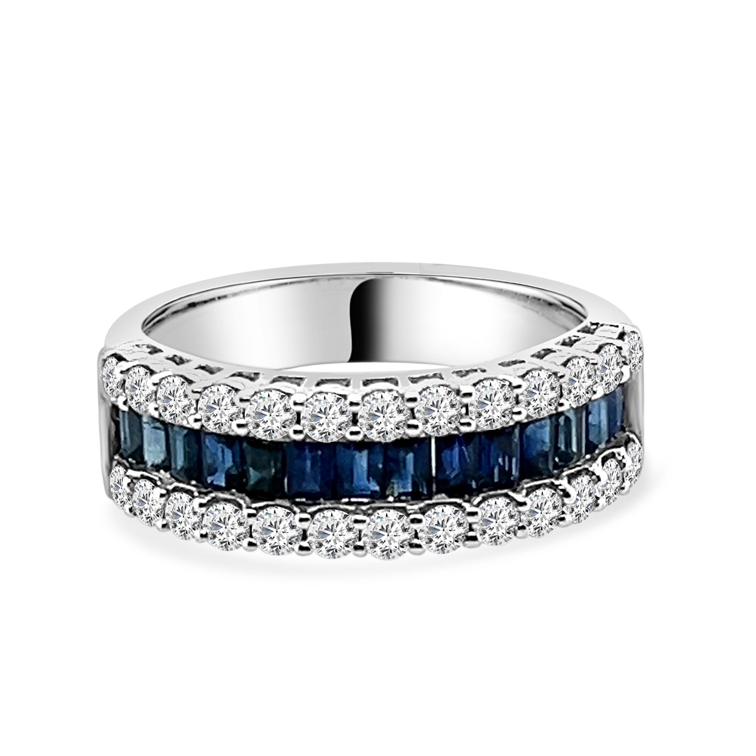14 Karat White Gold Blue Sapphire Ring - 1.17 Carats