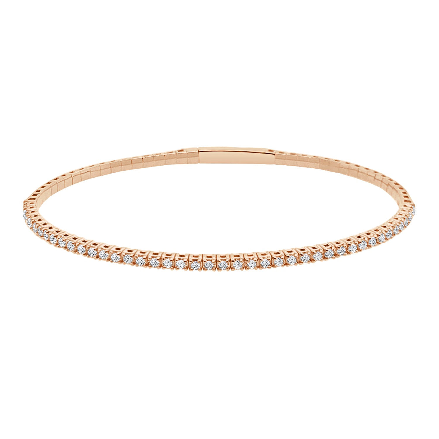 Flex Love: 14 Karat Rose Gold Bangle with Natural Diamond (1.00 ct)