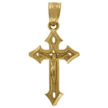 Sure, how about Elegant 10 Karat Yellow Gold Fancy Crucifix Necklace?