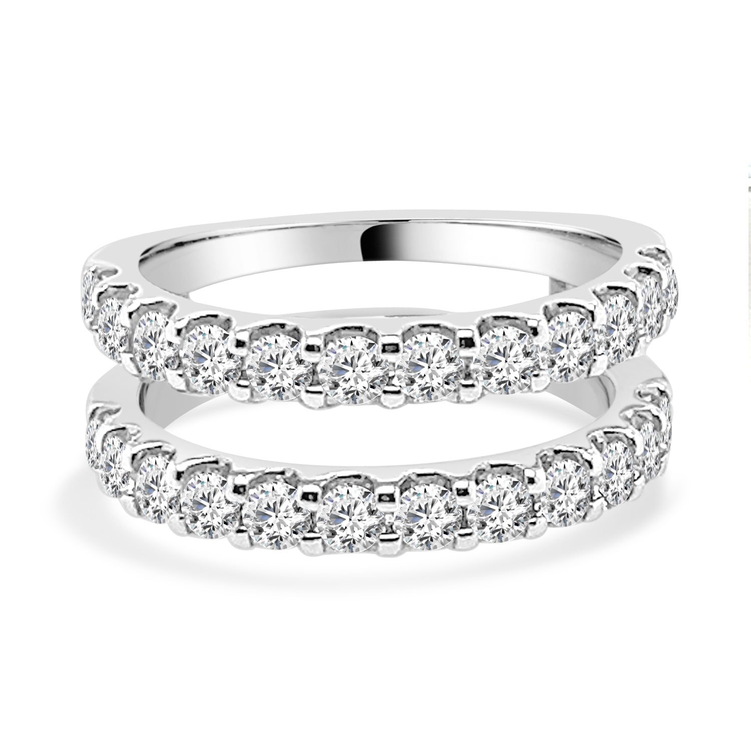 1.51 Carat Natural Diamond Wedding Band in 14 Karat White Gold