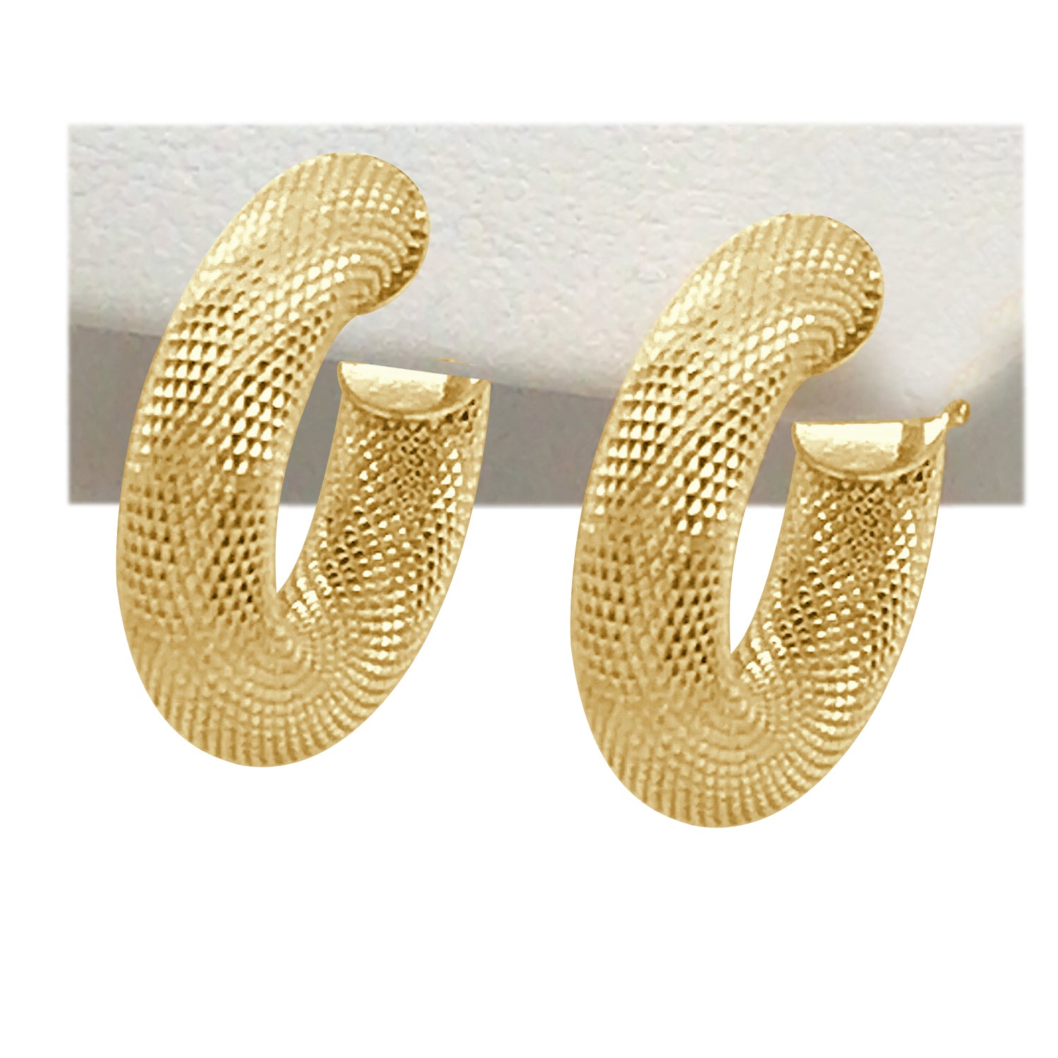 Textured Bead Earrings in 18 Karat Yellow Gold