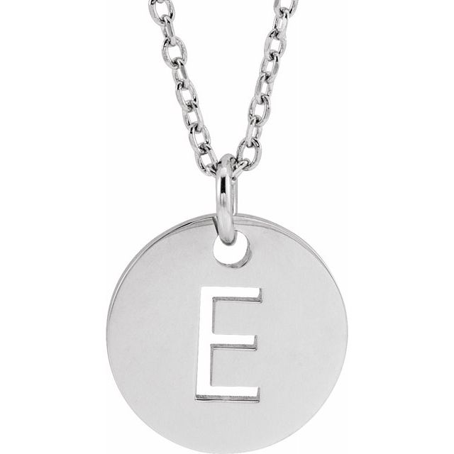 Initial E Sterling Silver Necklace