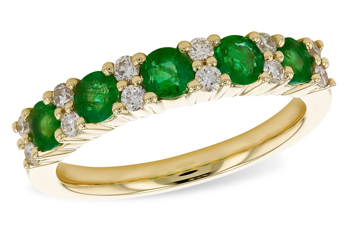 14 Karat Yellow Gold Emerald Ring - 0.70 Carats
