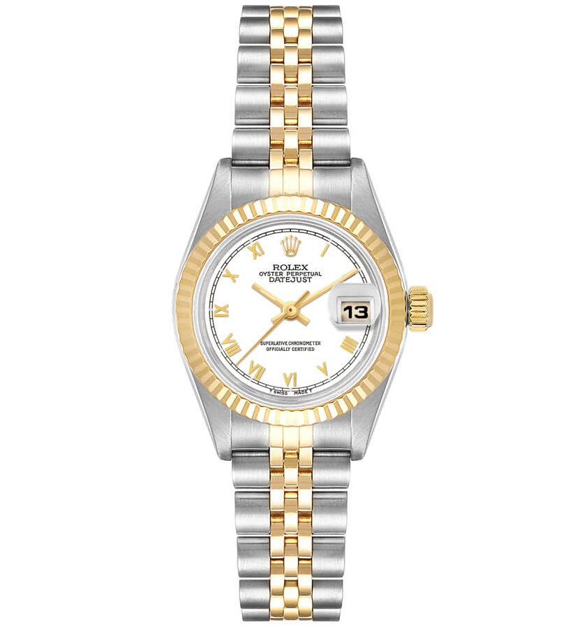 Rolex Datejust 69173 with White Roman and Diamond Markers