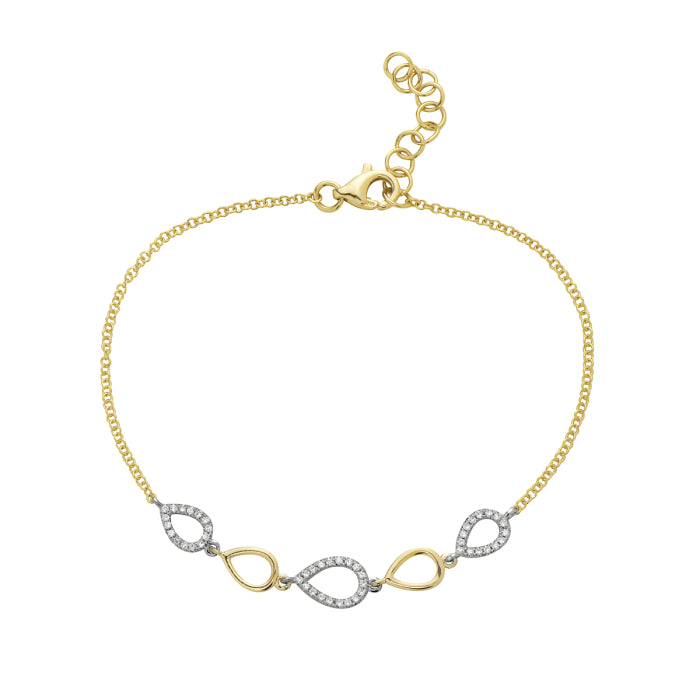 14 Karat Two-Tone Bracelet with Natural Diamond Accents (0.11 ct)