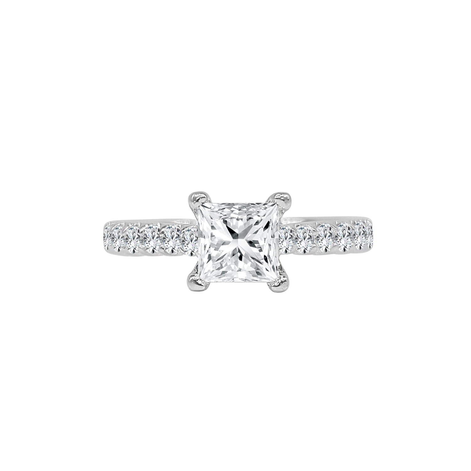 Captivating 14 Karat White Gold Engagement Mounting
