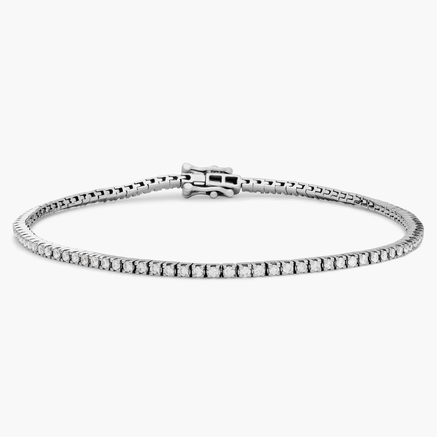 10 Karat White Gold Round Tennis Bracelet with Lab Diamond Gemstone