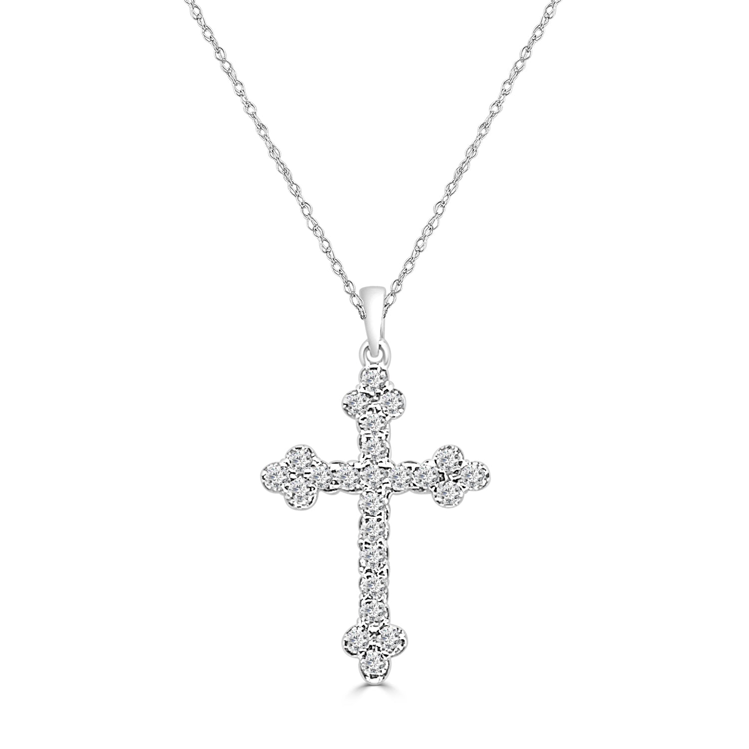 Dazzling 14 Karat White Gold Necklace with 0.70 Carat Natural Diamond