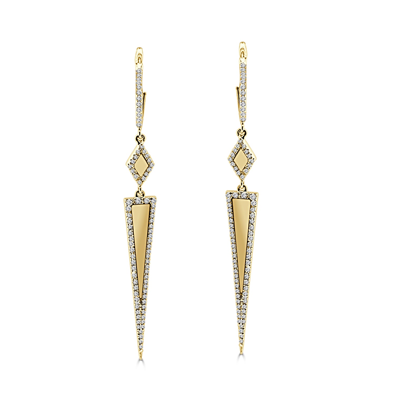 14 Karat Yellow Gold Black Agate Earrings - 0.95 Carat