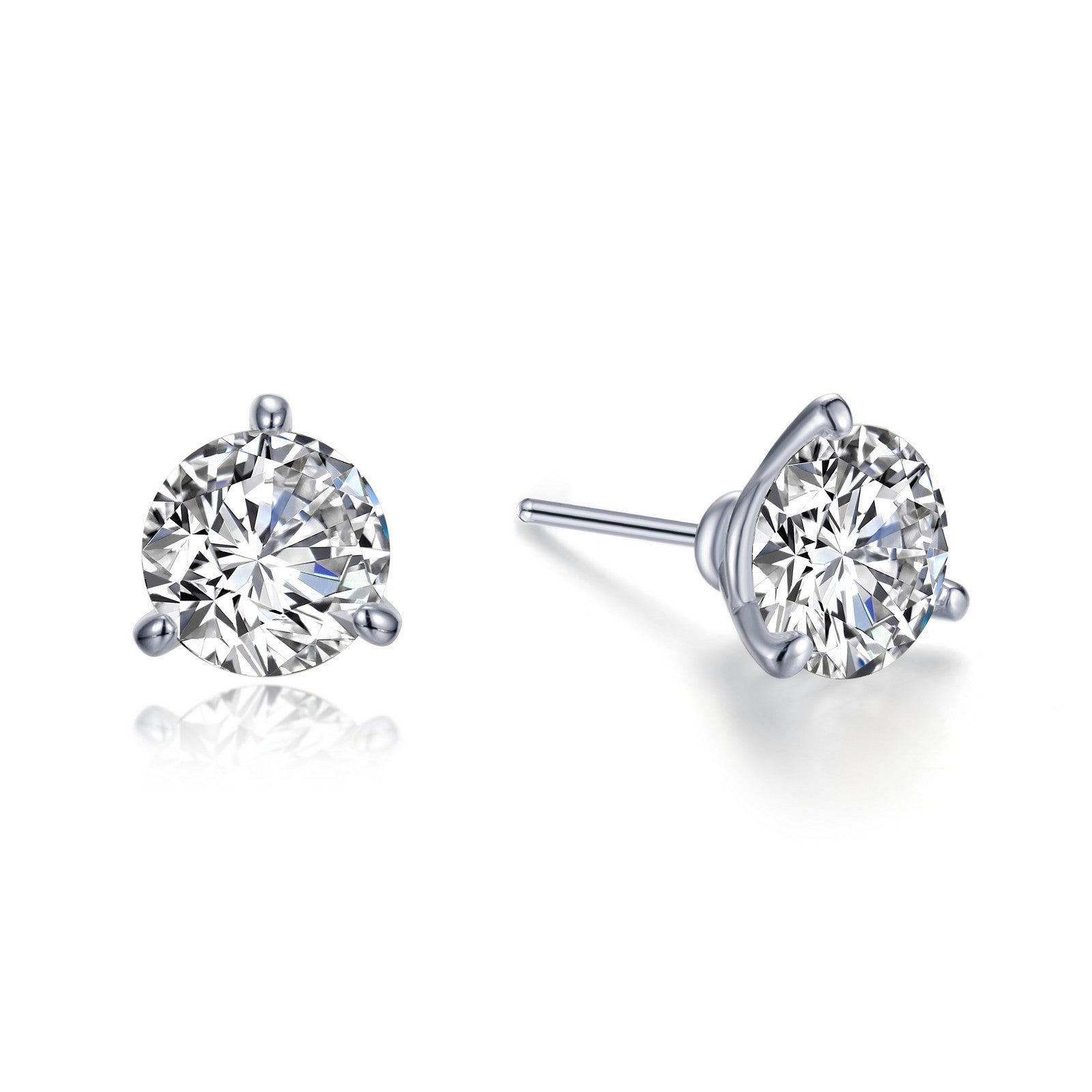 Sterling Silver 3.00ct Lassaire Solitaire Martini Studs