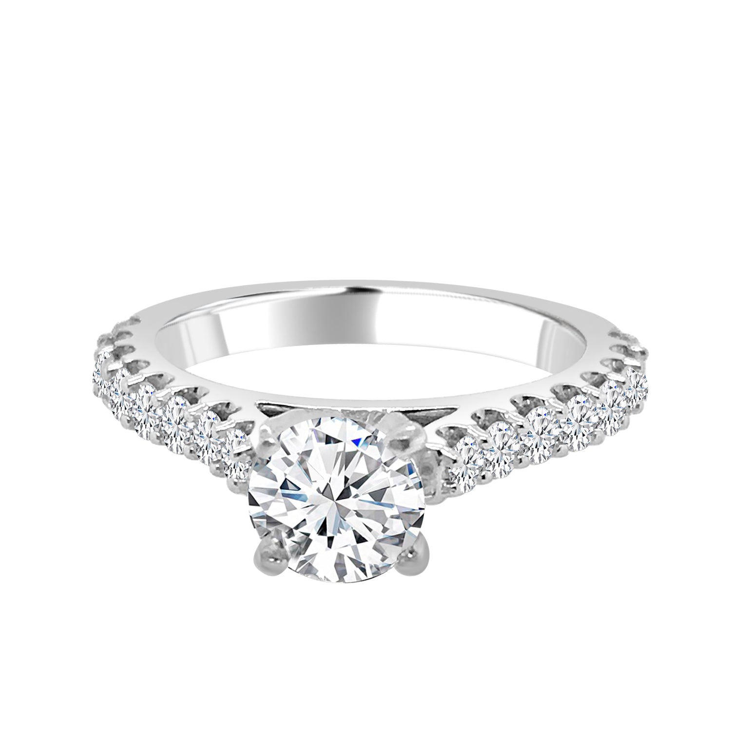 14 Karat White Gold Raised Engagement Mounting