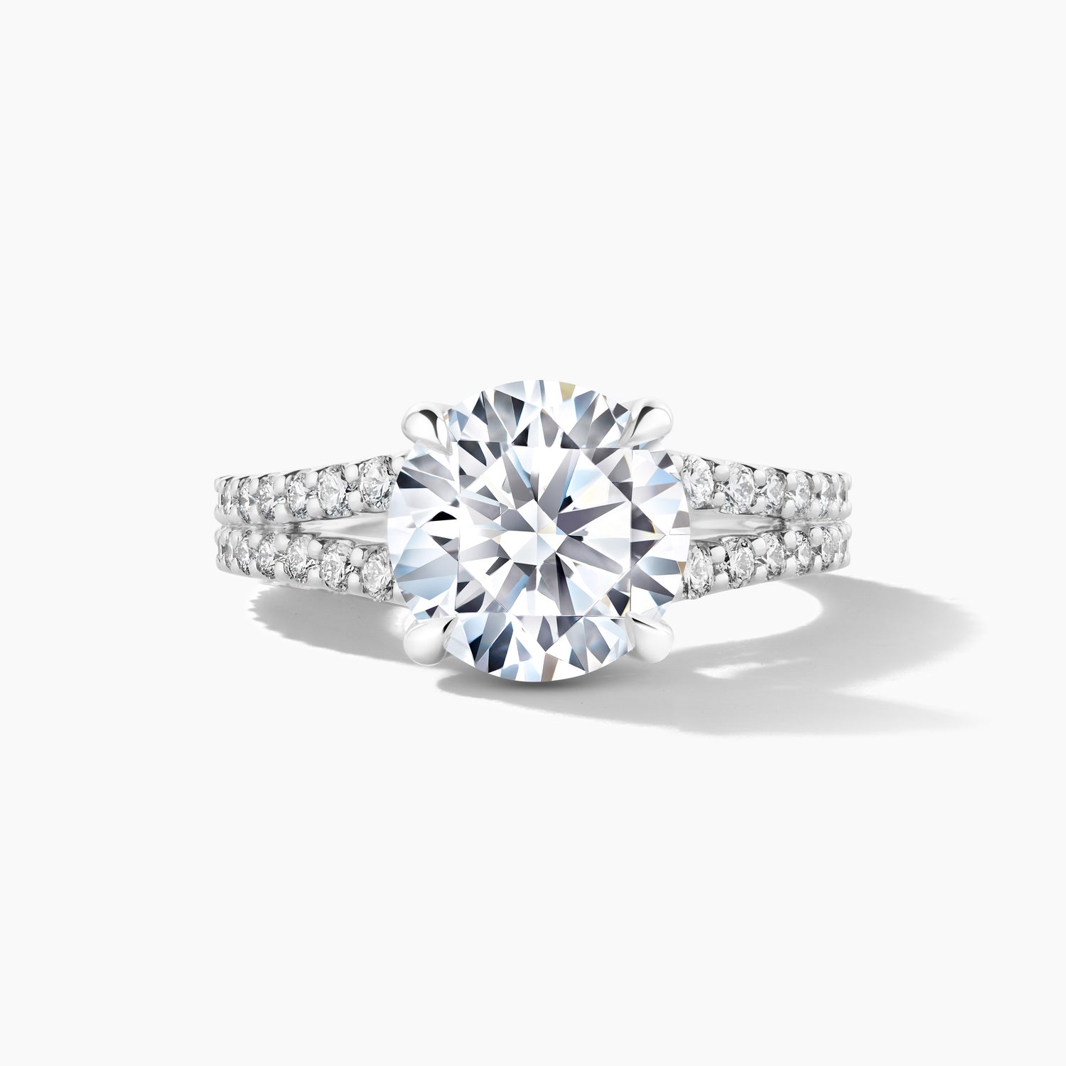 Platinum Diamond Bridge Engagement Mounting with Peek-a-boo Diamond Band