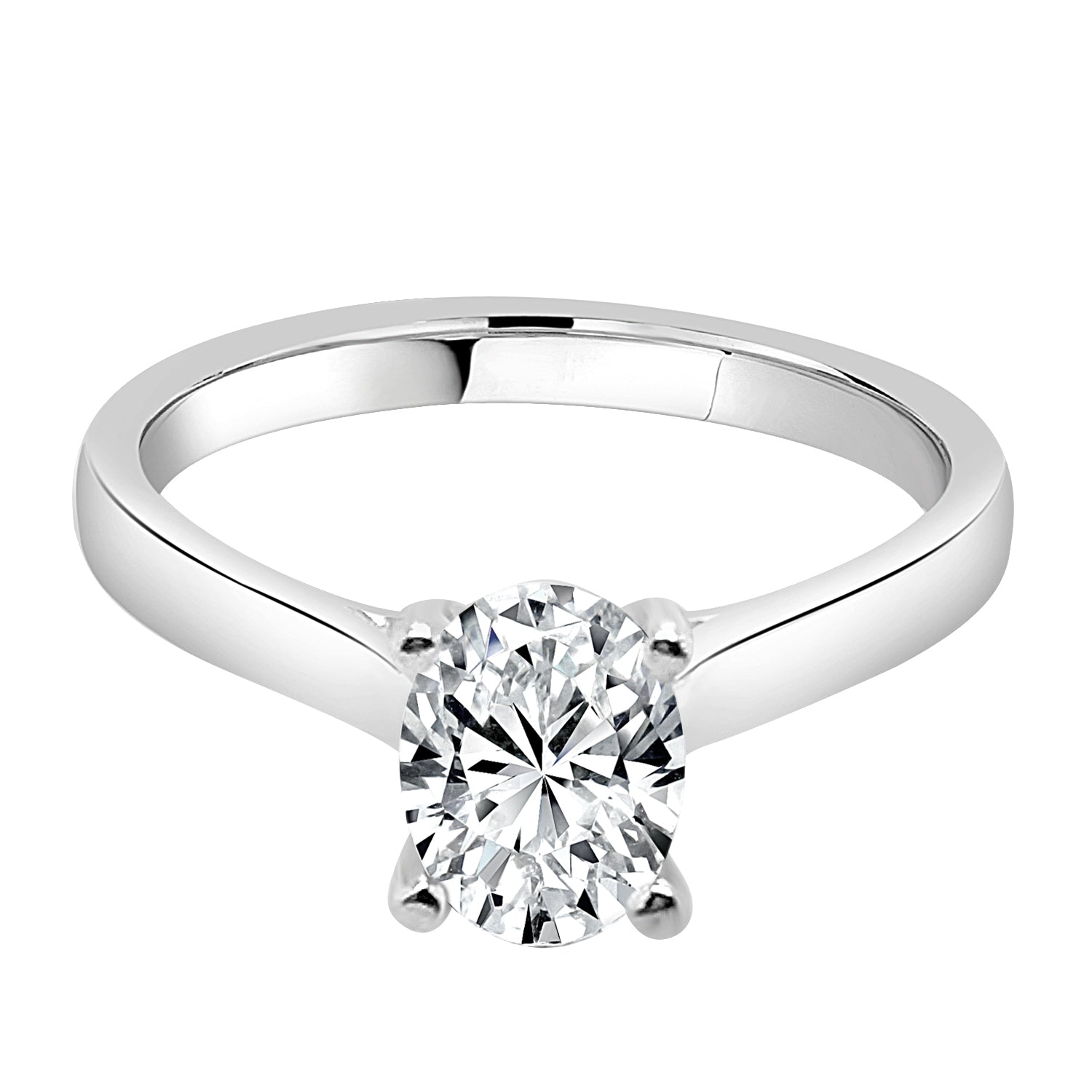 14 Karat White Gold Oval Engagement Mounting