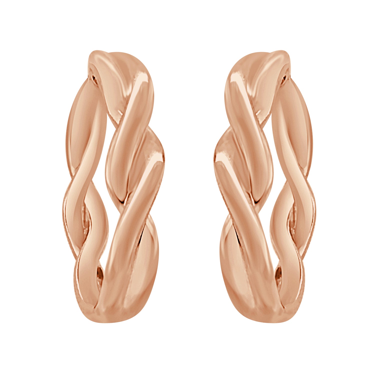 Twist Oval Earrings in 10 Karat Rose Gold
