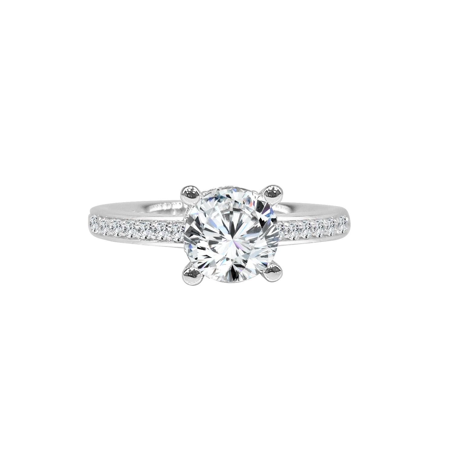 Hidden Halo 14 Karat White Gold Engagement Mounting