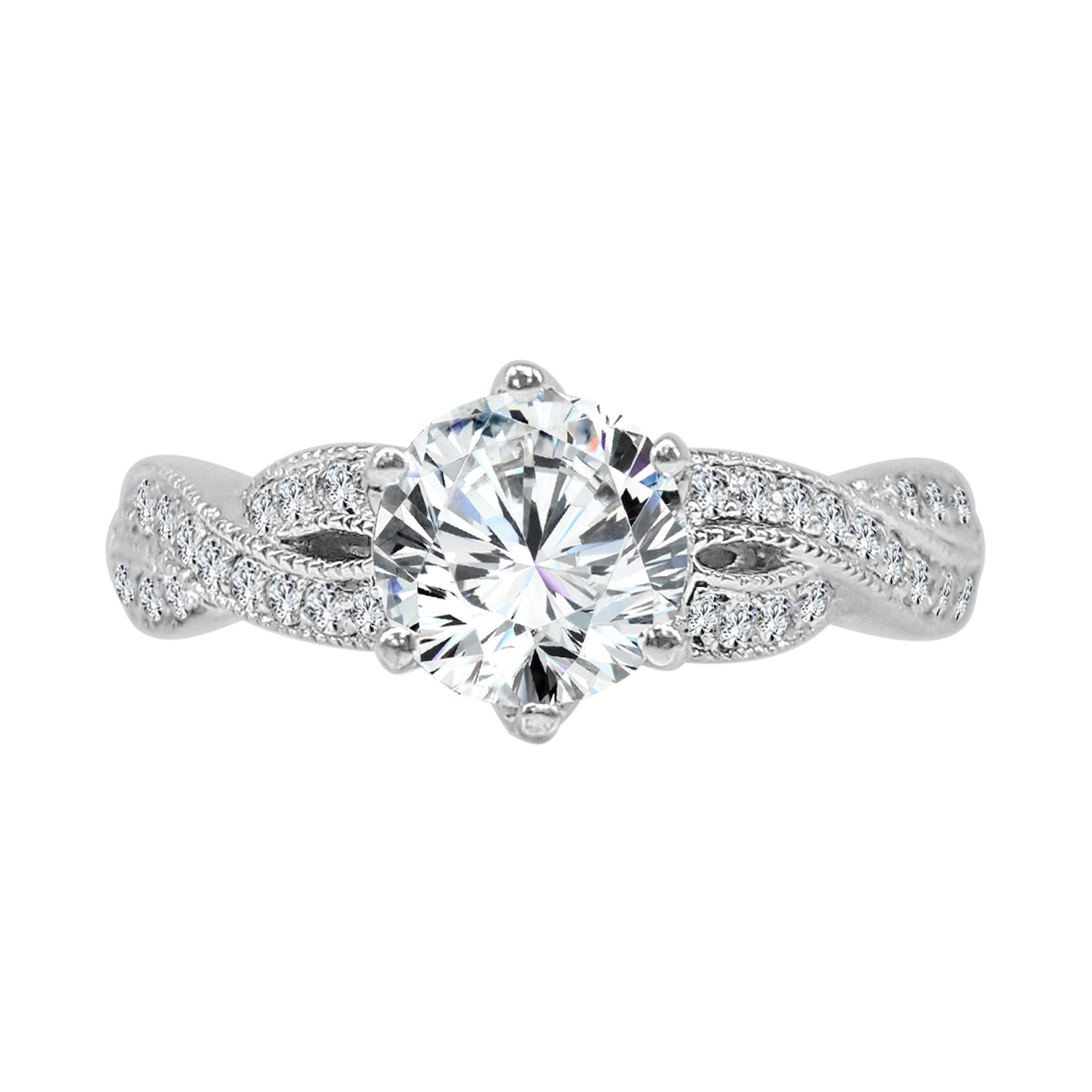 14 Karat White Gold Engagement Mounting