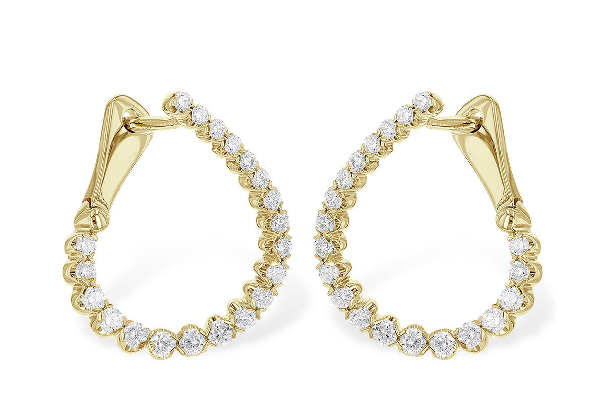Teardrop Natural Diamond Earrings in 14 Karat Yellow Gold - 0.50 ct