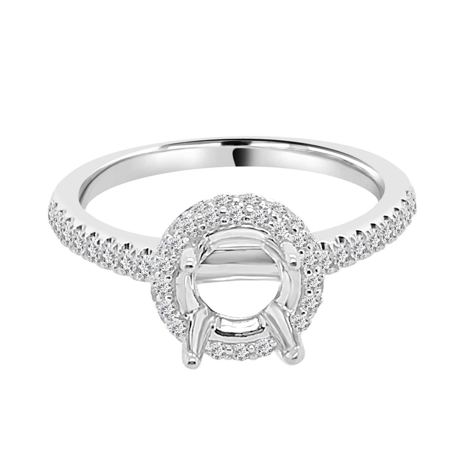 Sure! How about 14K White Gold Natural Diamond Round Pave Engagement Mounting - 0.45 ct?