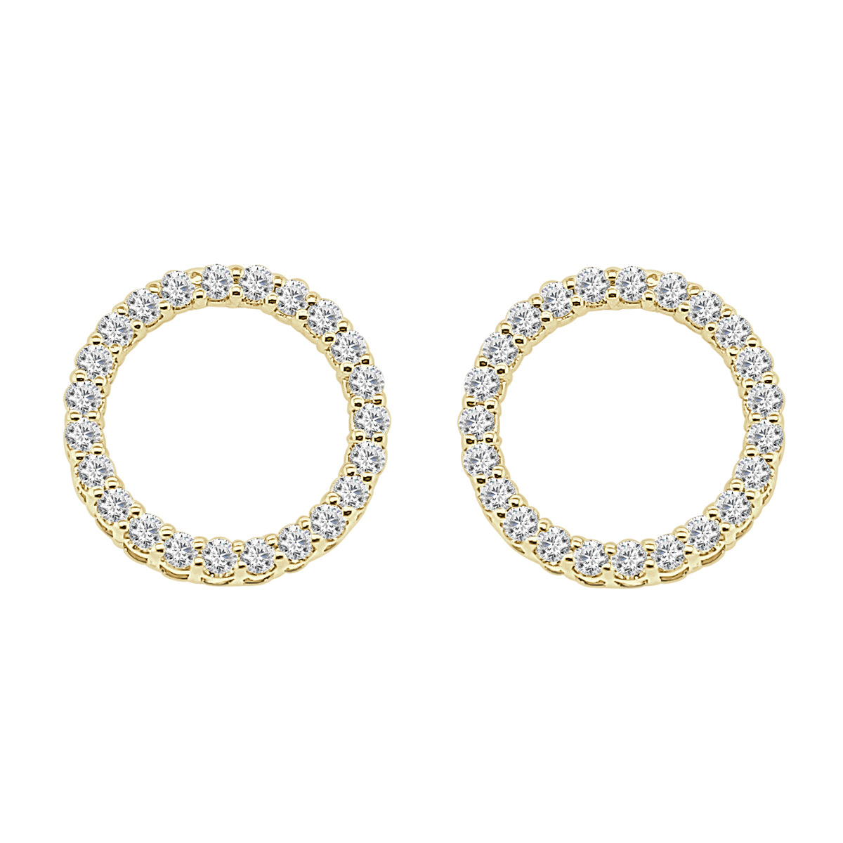 14 Karat White Gold Circle Pendant Necklace with 0.92 ct Natural Diamond