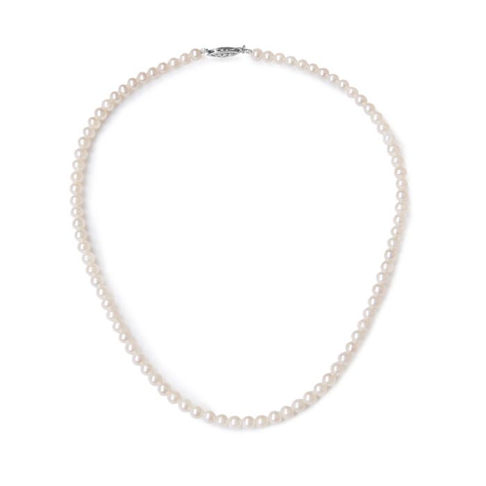 14 Karat White Gold Pearl Necklace - Elegance Perfected