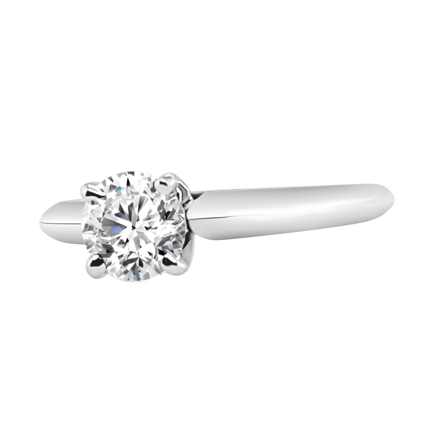 14K White Gold Lab Diamond Round Shape 0.50 ct Engagement Ring