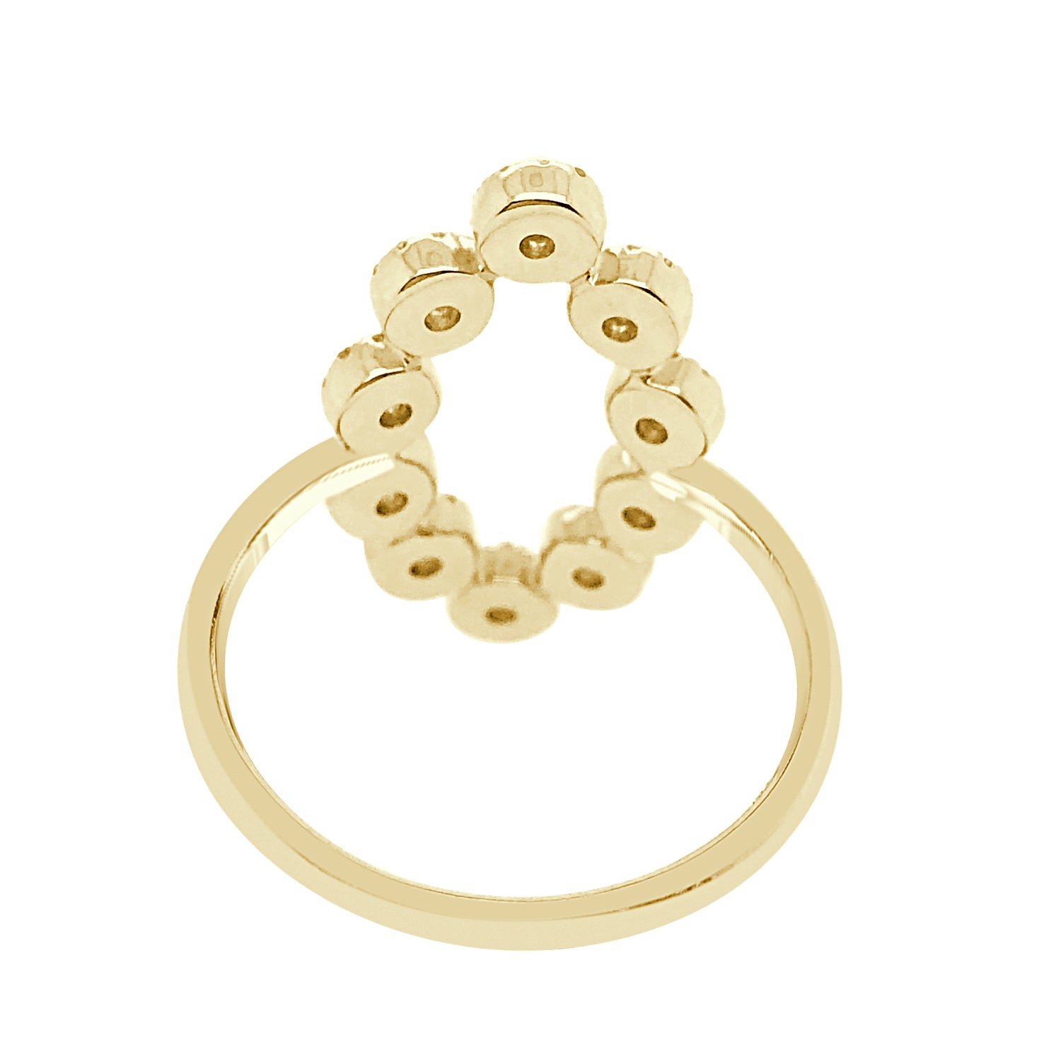 Marquise Open Design 14K Yellow Gold Ring with 0.72 ct Natural Diamond