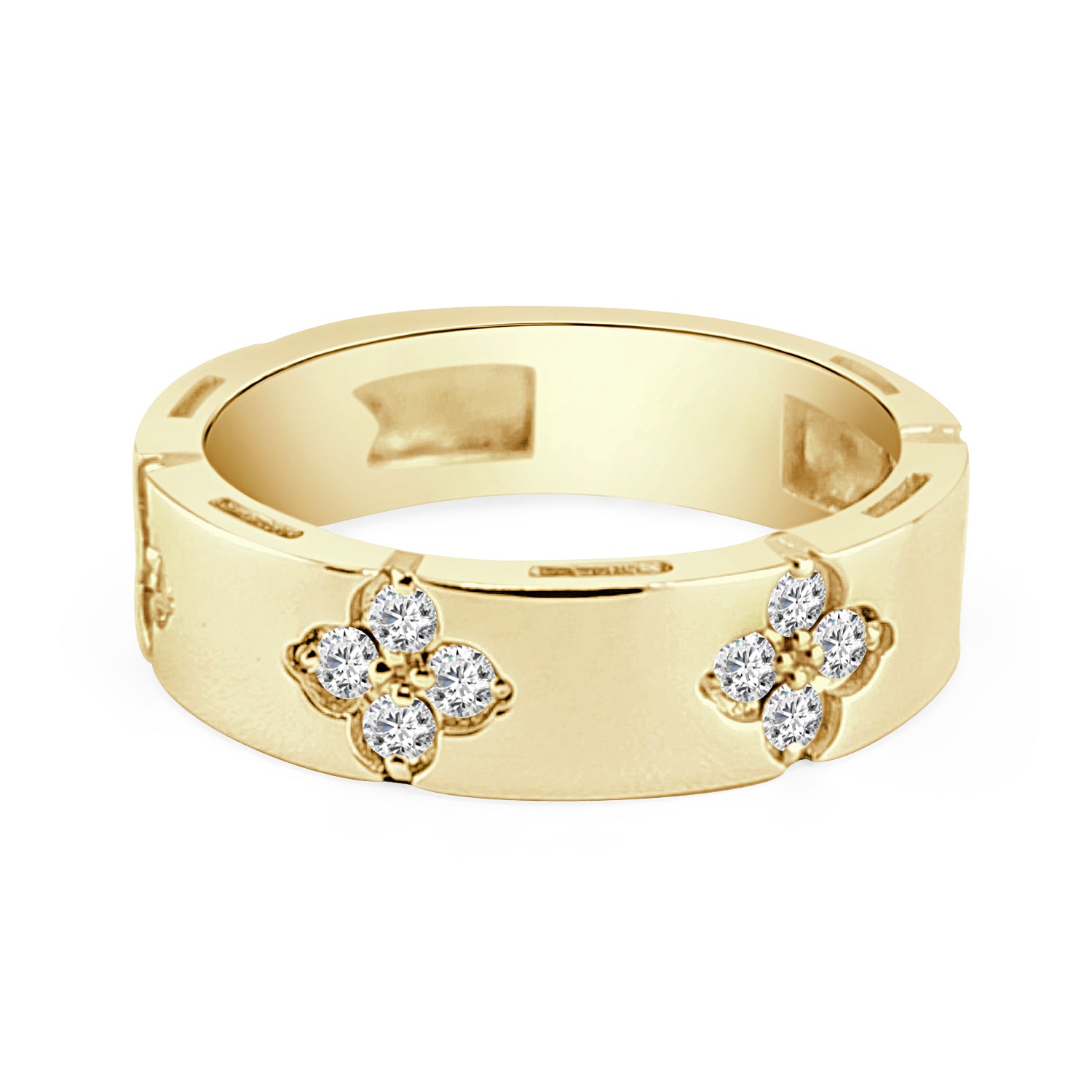 14K Yellow Gold Clover Shape Diamond Ring - 0.43 Carat