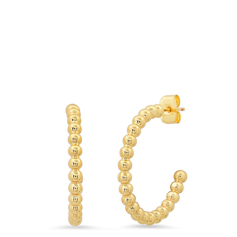 Handcrafted Beaded Earrings in Gold Plated Sterling Silver