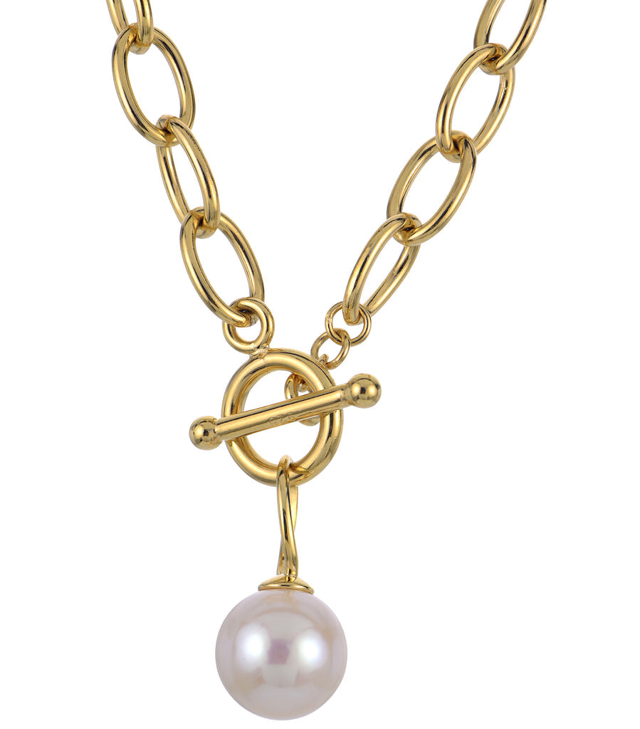 Toggle Pearl Sterling Silver Necklace