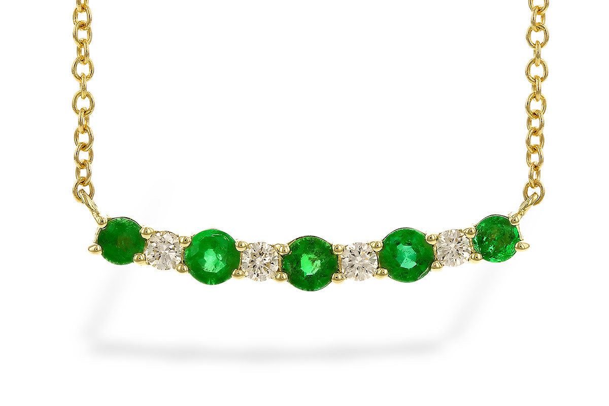 14K Yellow Gold Emerald Necklace with 0.43 Carat