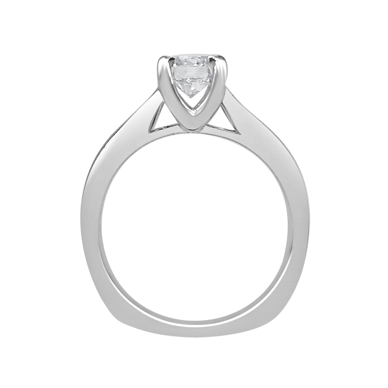 Diana Hof 18 Karat White Gold Natural Diamond Round Shape Engagement Ring - 0.81 Carat