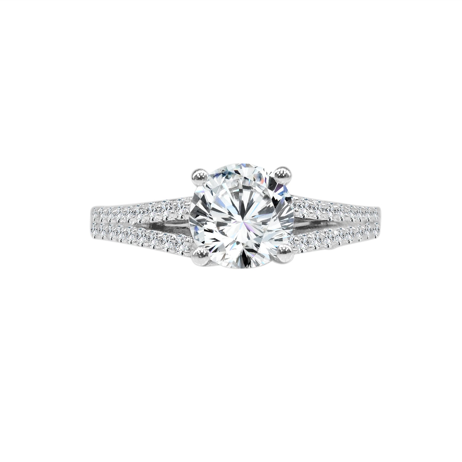 18 Karat White Gold Engagement Mounting Ring