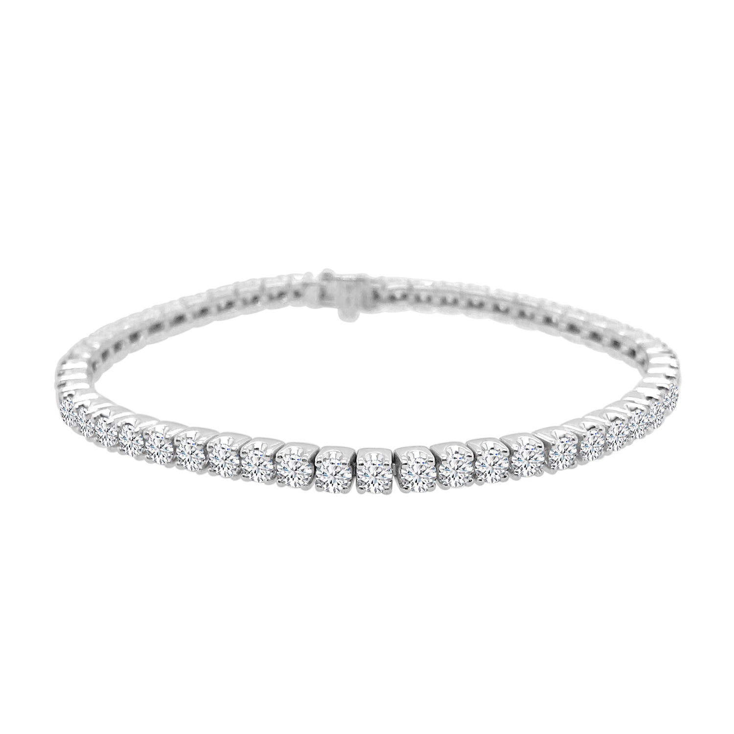 Radiant 5.97 Carat Natural Diamond Bracelet in 14 Karat White Gold