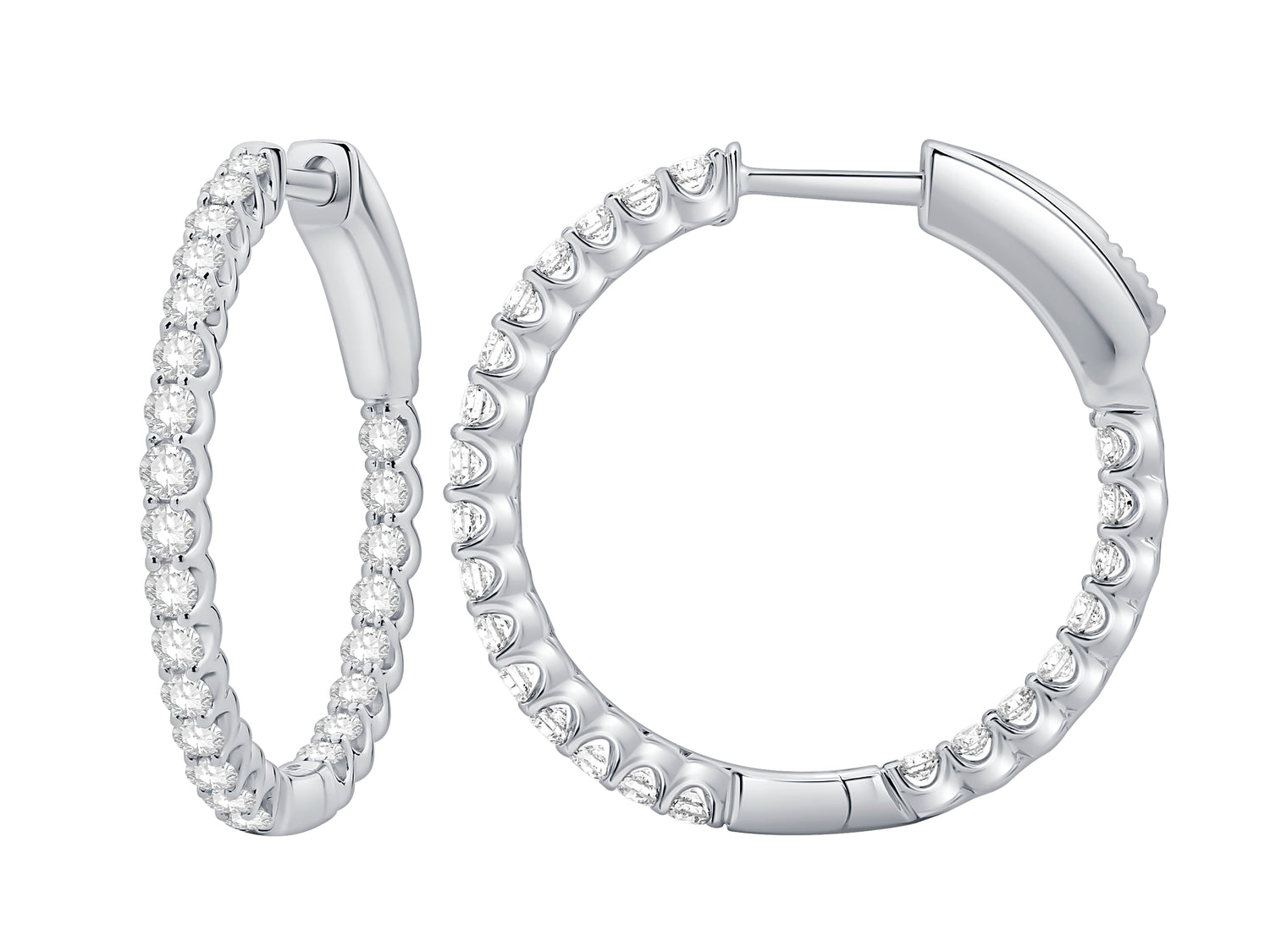 Luxurious 1.00 Carat Round Lab Diamond Earrings in 14 Karat White Gold