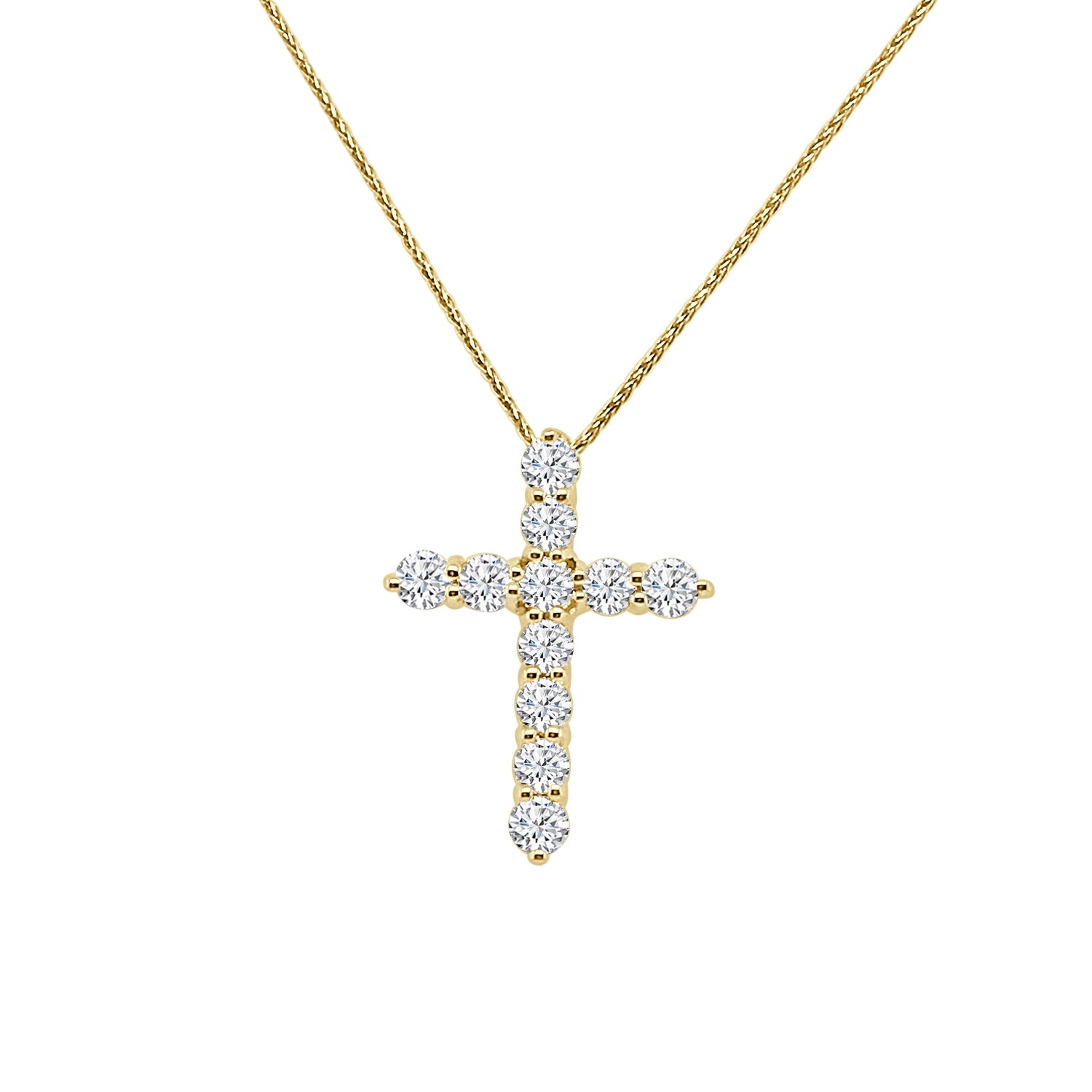 14 Karat Yellow Gold Natural Diamond Necklace - 1.61 Carats
